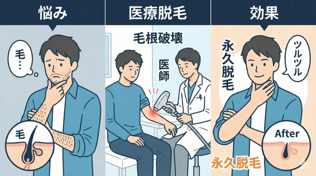 失敗しないクリニックの３つの選び方:③ 医療脱毛の効果