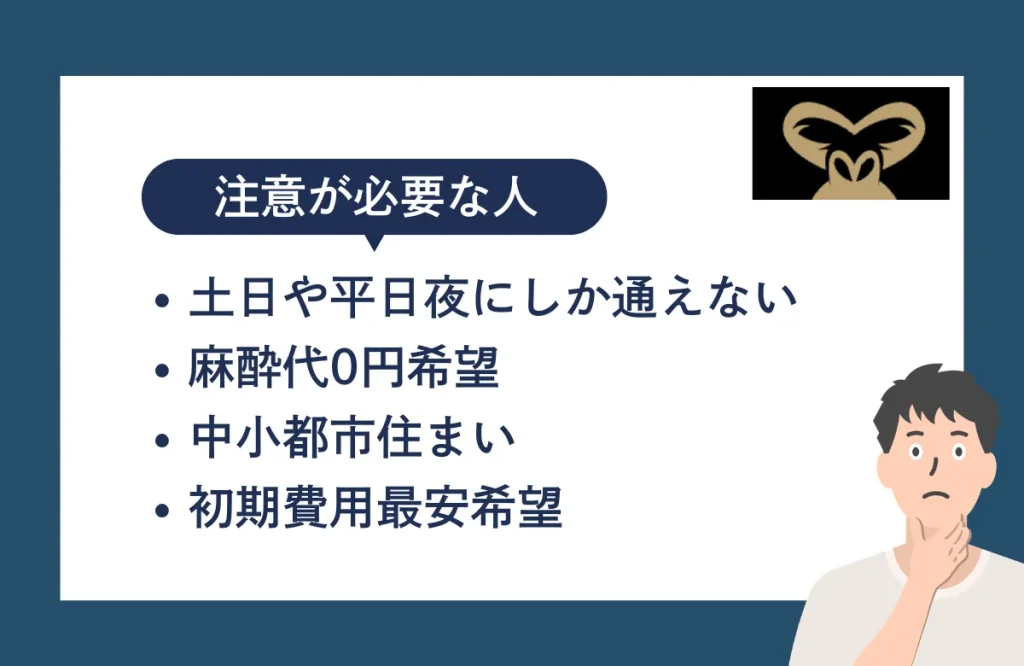 ゴリラクリニックのメンズ脱毛はこんな人は要注意