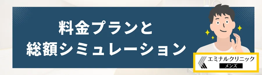 エミナルクリニックメンズの料金プランと総額シミュレーション