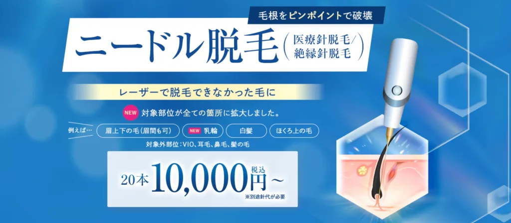 ニードル脱毛にも対応(一部の院)