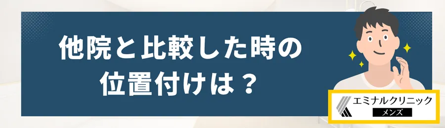 エミナルクリニックメンズ_と他院の比較