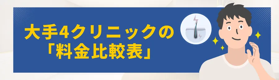 第4章｜大手4クリニックの素料金「料金比較表」【保存版】
