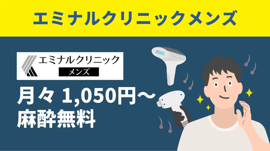 ヒゲ脱毛の値段料金相場まとめ部位別回数別安いクリニック徹底比較-エミナルメンズの特徴