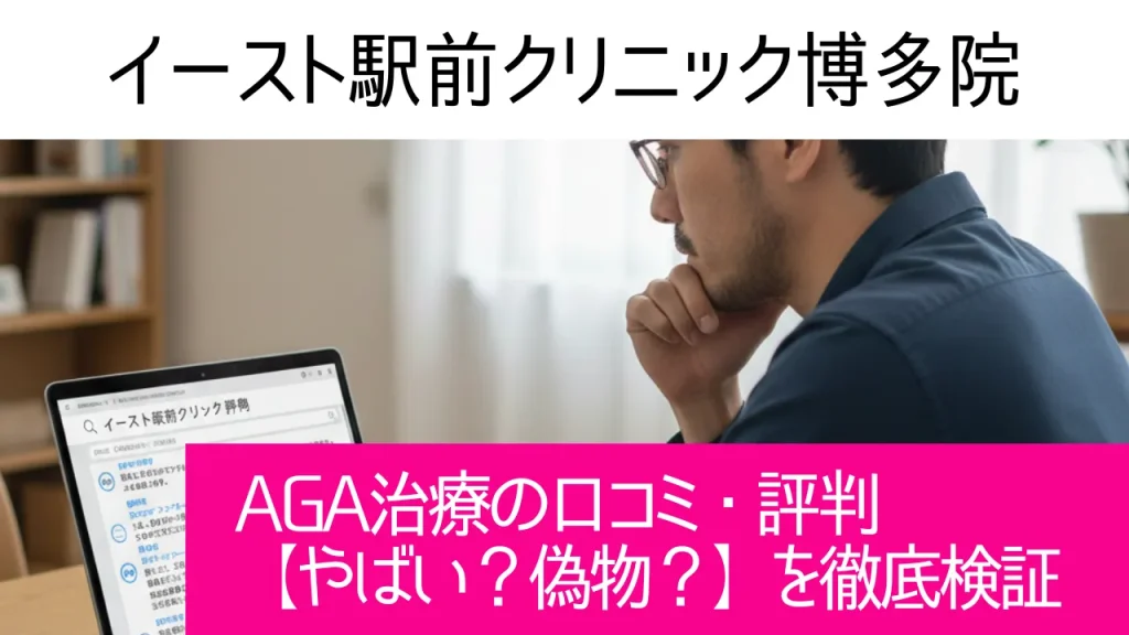 イースト駅前クリニック博多院の口コミ112件を調査｜やめた方がいい？AGA治療の結論