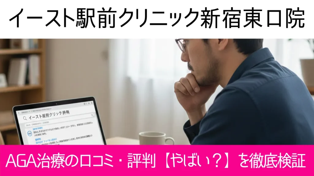 イースト駅前クリニック新宿東口院の口コミ63件を調査｜やめた方がいい？AGA治療の結論