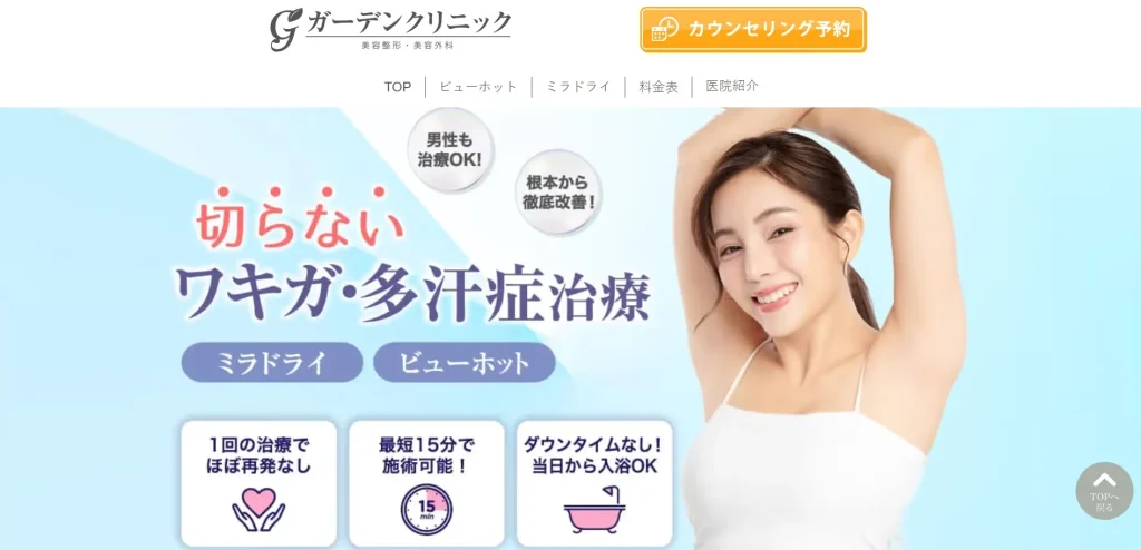 ガーデンクリニック わきが治療